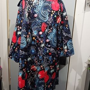 Long,colorful comfy, multicolor women's jacket